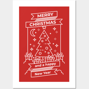 Merry Christmas Greeting Card Posters and Art